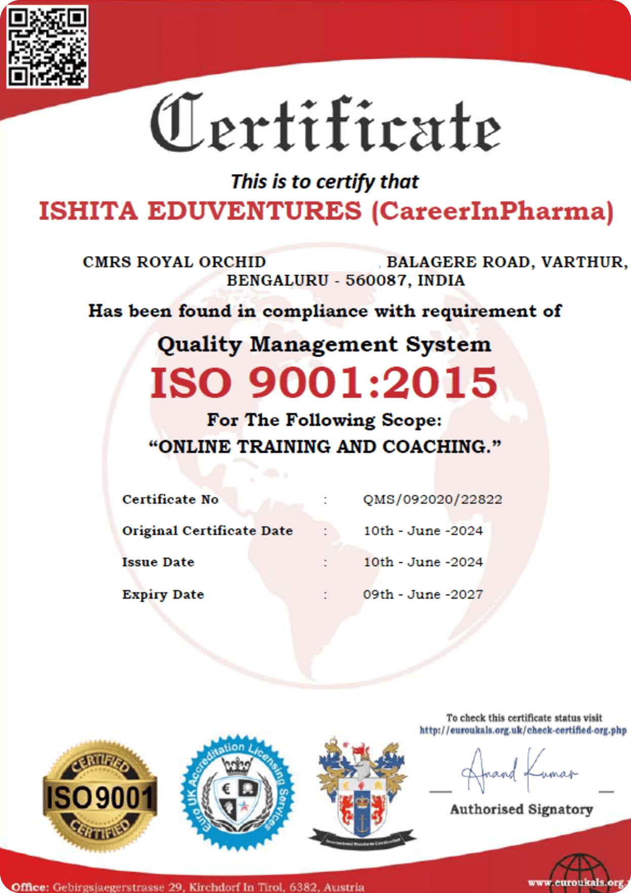 ISO Certificate Address Hide 1 2