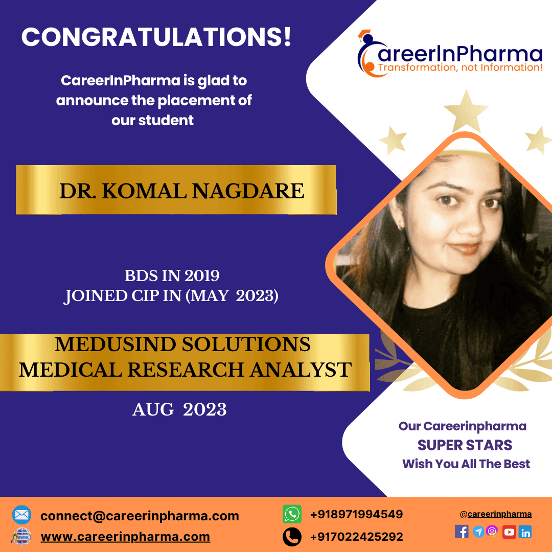 Job Placements Post dr. komal nagdare