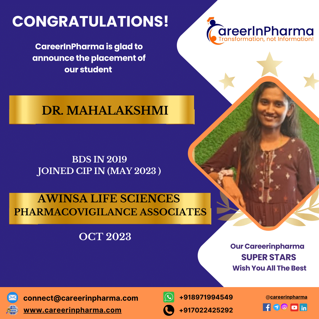 Job Placements Post dr. mahalakshmi