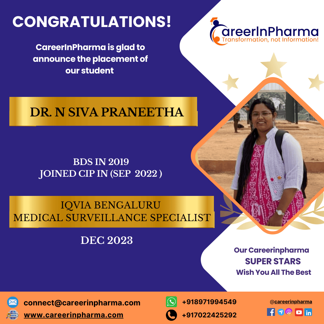 Job Placements Post dr. n siva Praneetha