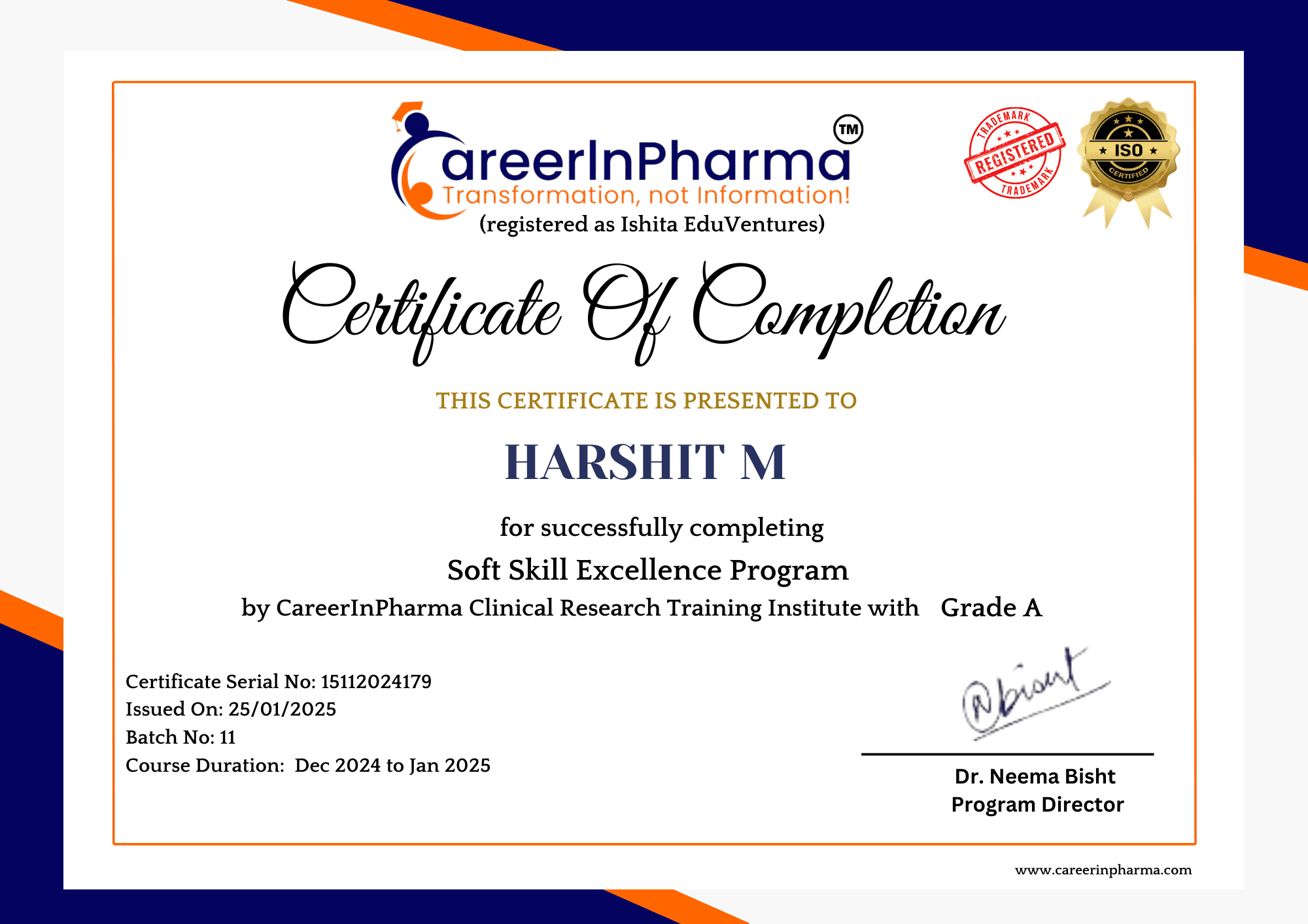 SS Course Certificate 1