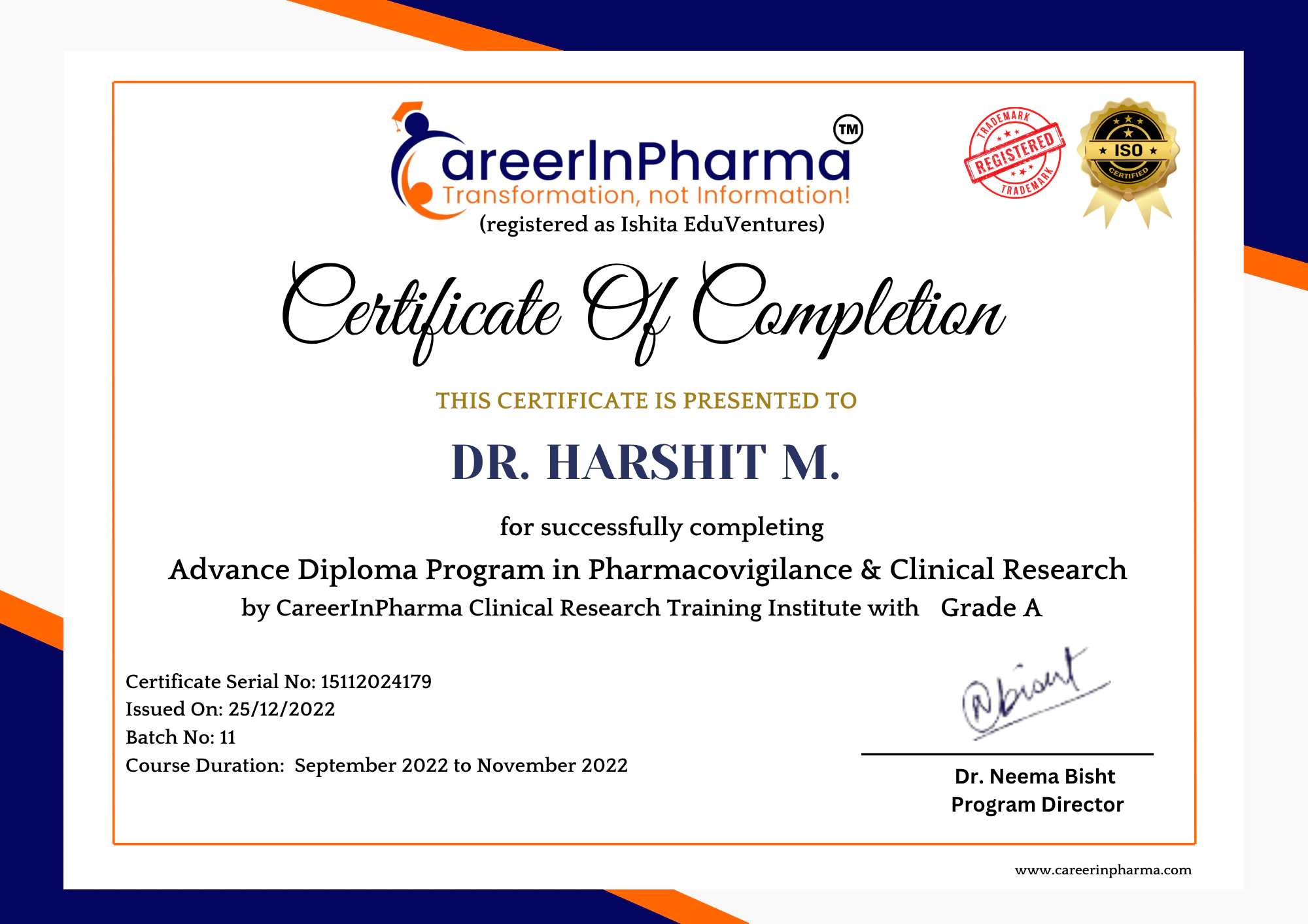 Copy of PV CR DSP Course Certificate (1)
